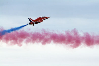 Red Arrow & Red White & Blue Smoke Trails