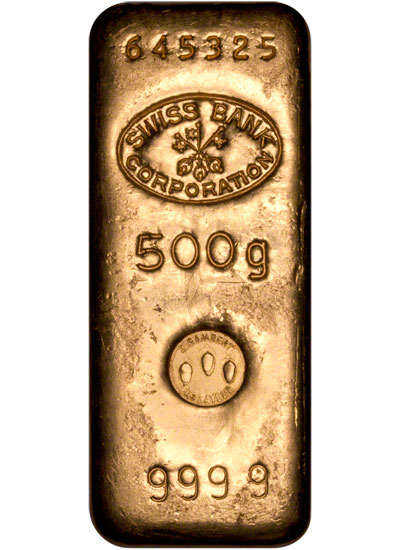 SBC Swiss Bank Corporation Half Kilo Gold Bar